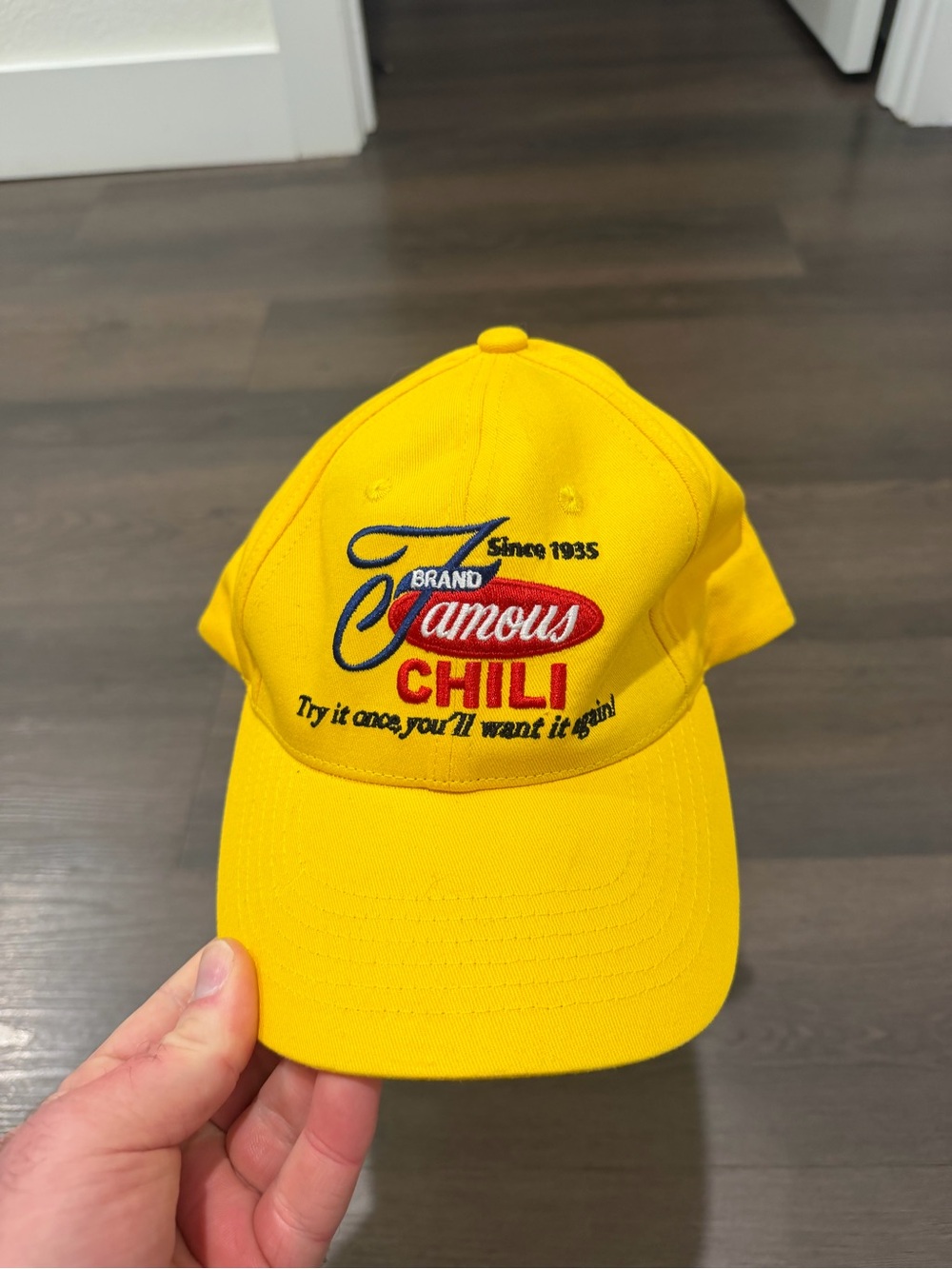 Famous Chili Yellow Embroidered Baseball Cap